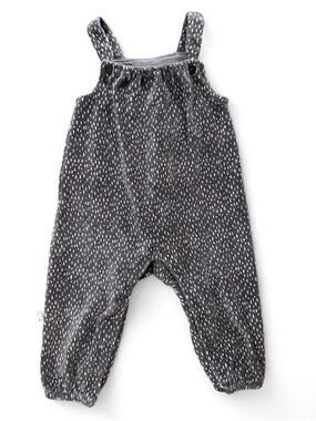Charcoal Dot-Print Baby One-Piece Romper